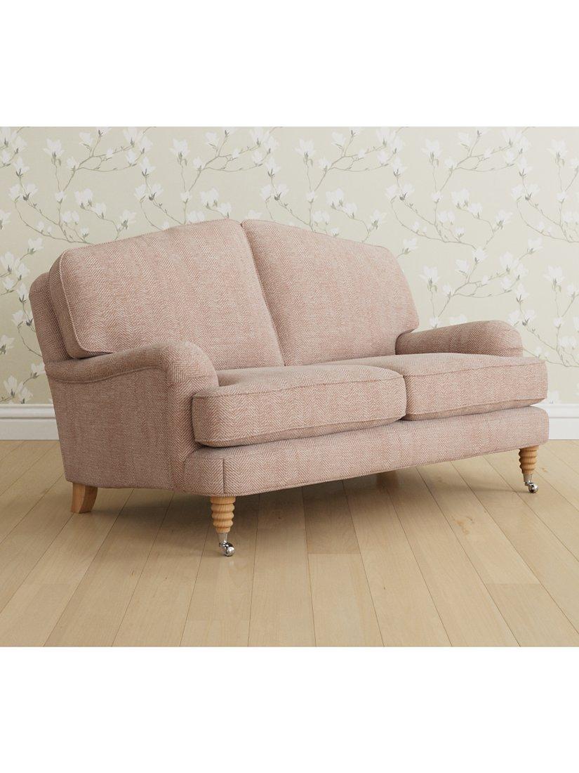 Lynden Range, Laura Ashley Lynden Small 2 Seater Sofa, Oak Leg, Edwin Blush
