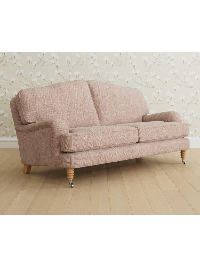 Lynden Range, Laura Ashley Lynden Medium 2 Seater Sofa, Oak Leg, Edwin Blush