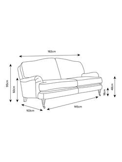 Laura Ashley Lynden Medium 2 Seater Sofa, Oak Leg - view 2, Wooton Natural