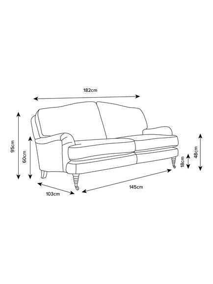 Laura Ashley Lynden Medium 2 Seater Sofa, Oak Leg - view 2, Wooton Natural