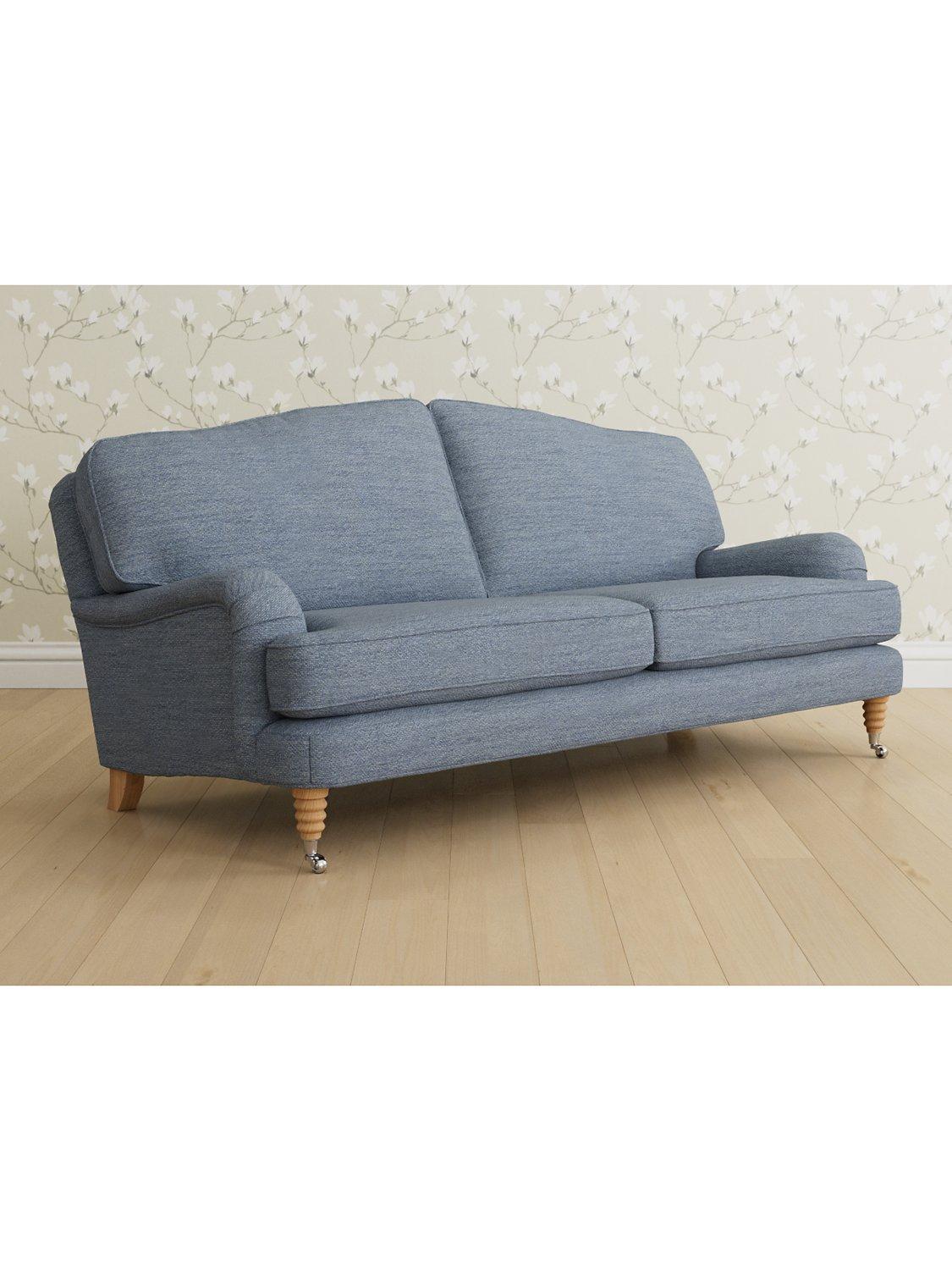 Lynden Range, Laura Ashley Lynden Large 3 Seater Sofa, Oak Leg, Harley Dark Seaspray