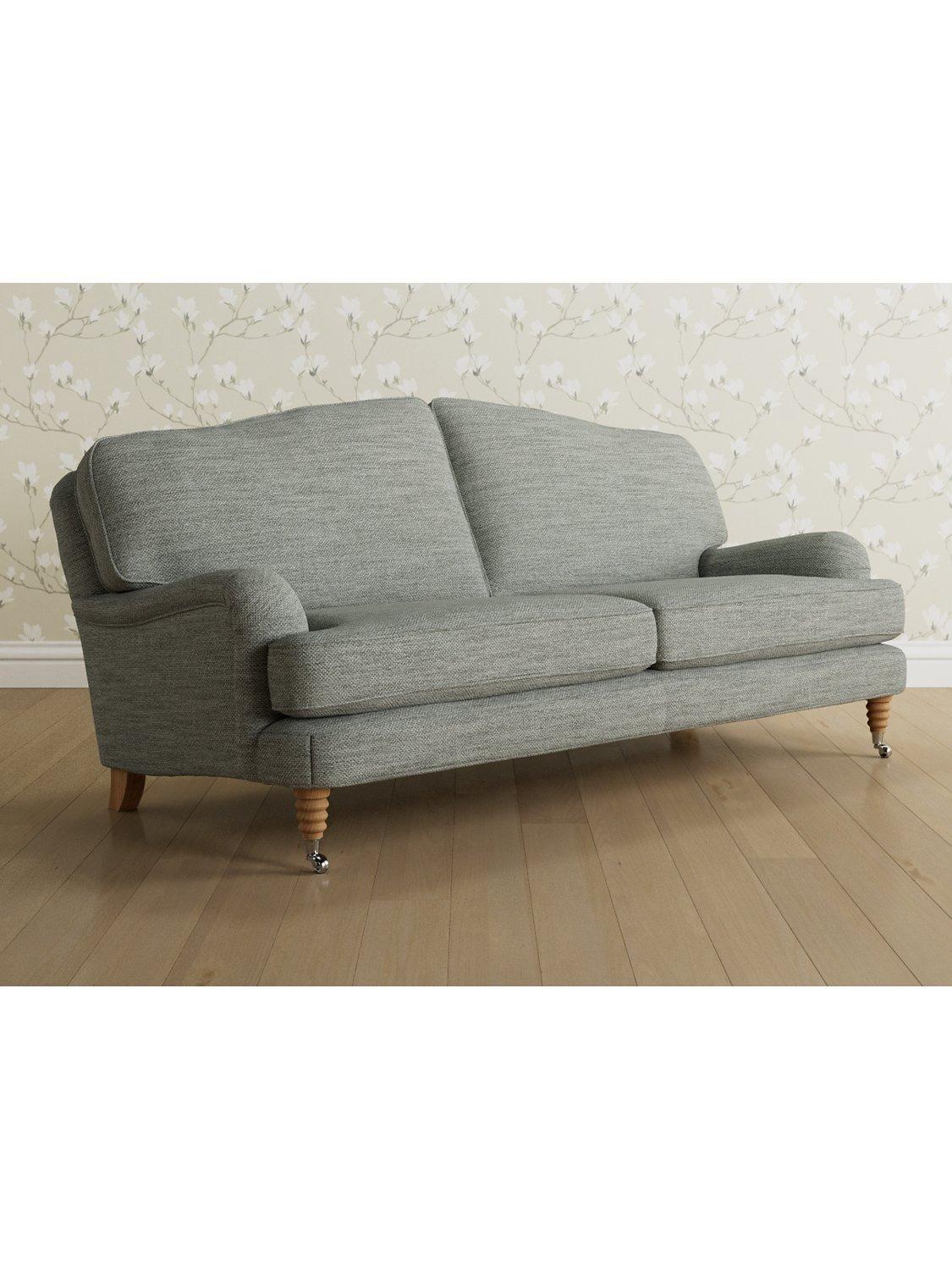 Lynden Range, Laura Ashley Lynden Large 3 Seater Sofa, Oak Leg, Harley Dove Grey