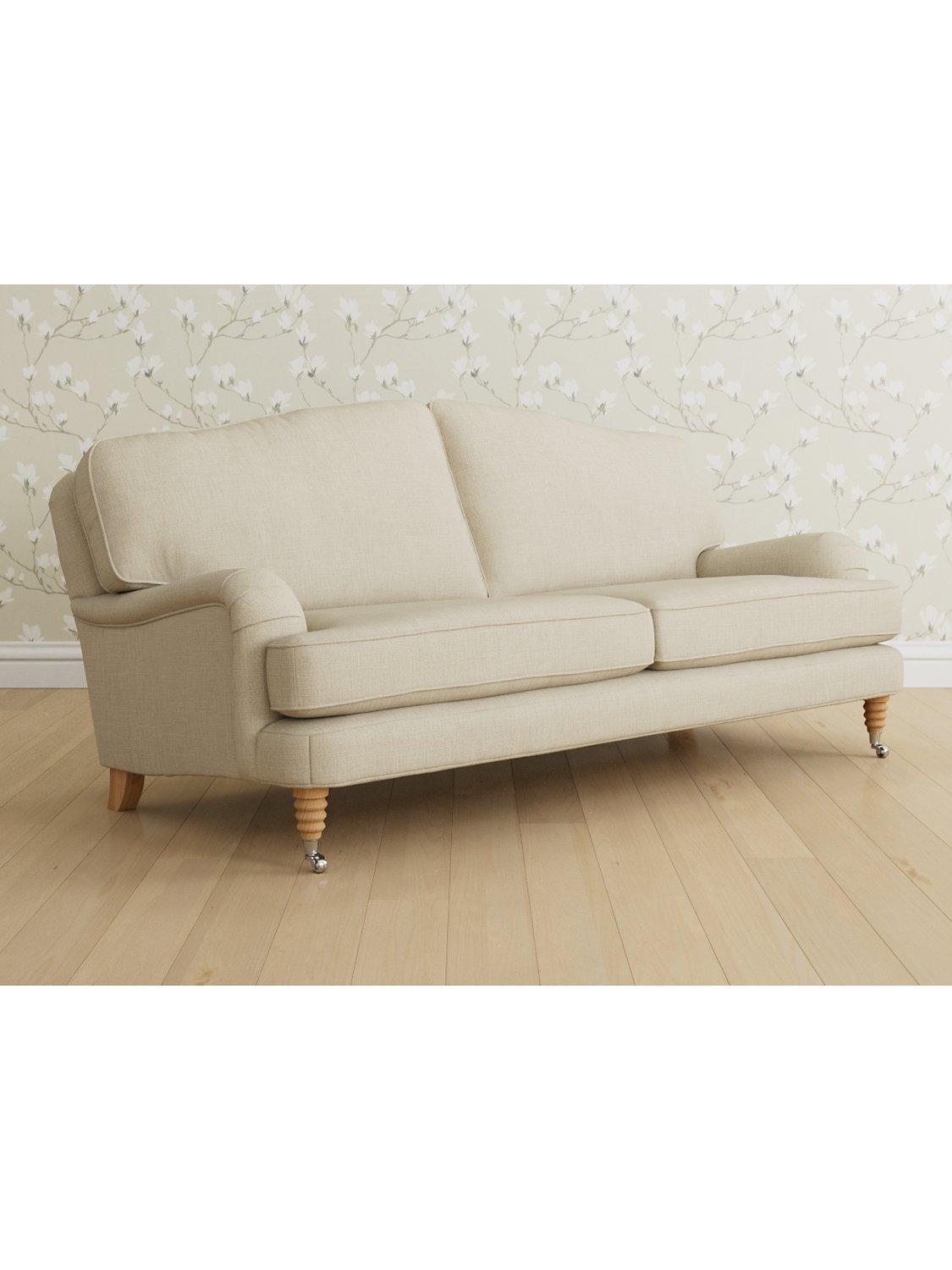 Laura Ashley Lynden Large 3 Seater Sofa, Oak Leg