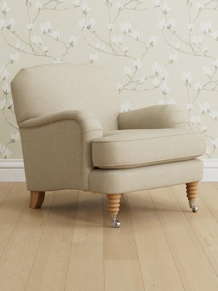 Laura Ashley Lynden Armchair, Oak Leg, Wooton Natural