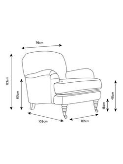 Laura Ashley Lynden Armchair, Teak Leg - view 2, Wooton Natural