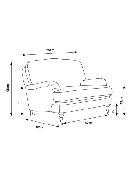 Laura Ashley Lynden Snuggler, Teak Leg - view 2, Harley Dark Seasprays