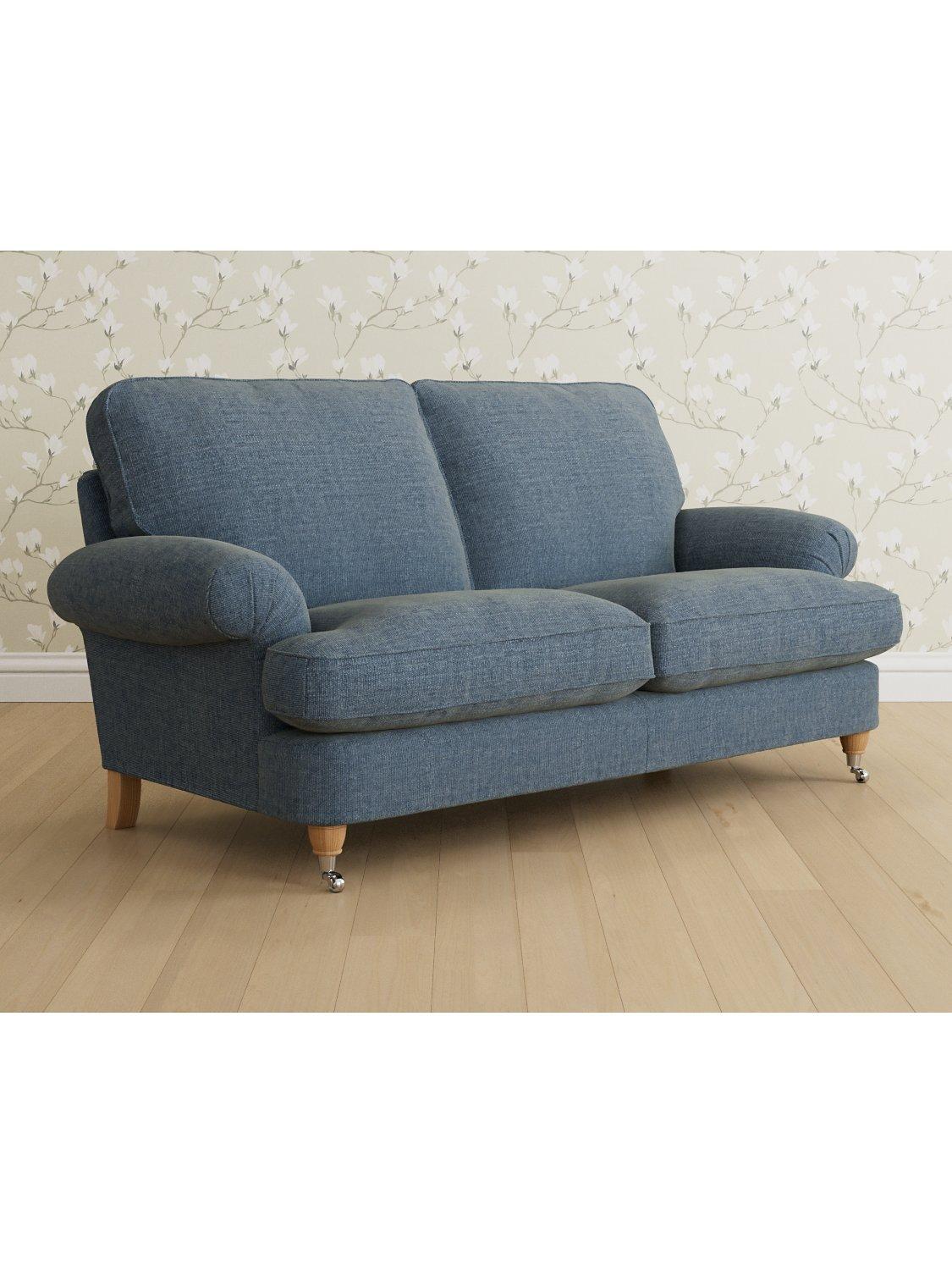 Beaumaris Range, Laura Ashley Beaumaris Medium 2 Seater Sofa, Oak Leg, Orla Seaspray