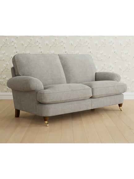 Laura Ashley Beaumaris Medium 2 Seater Sofa, Teak Leg, Orla Pale Steel