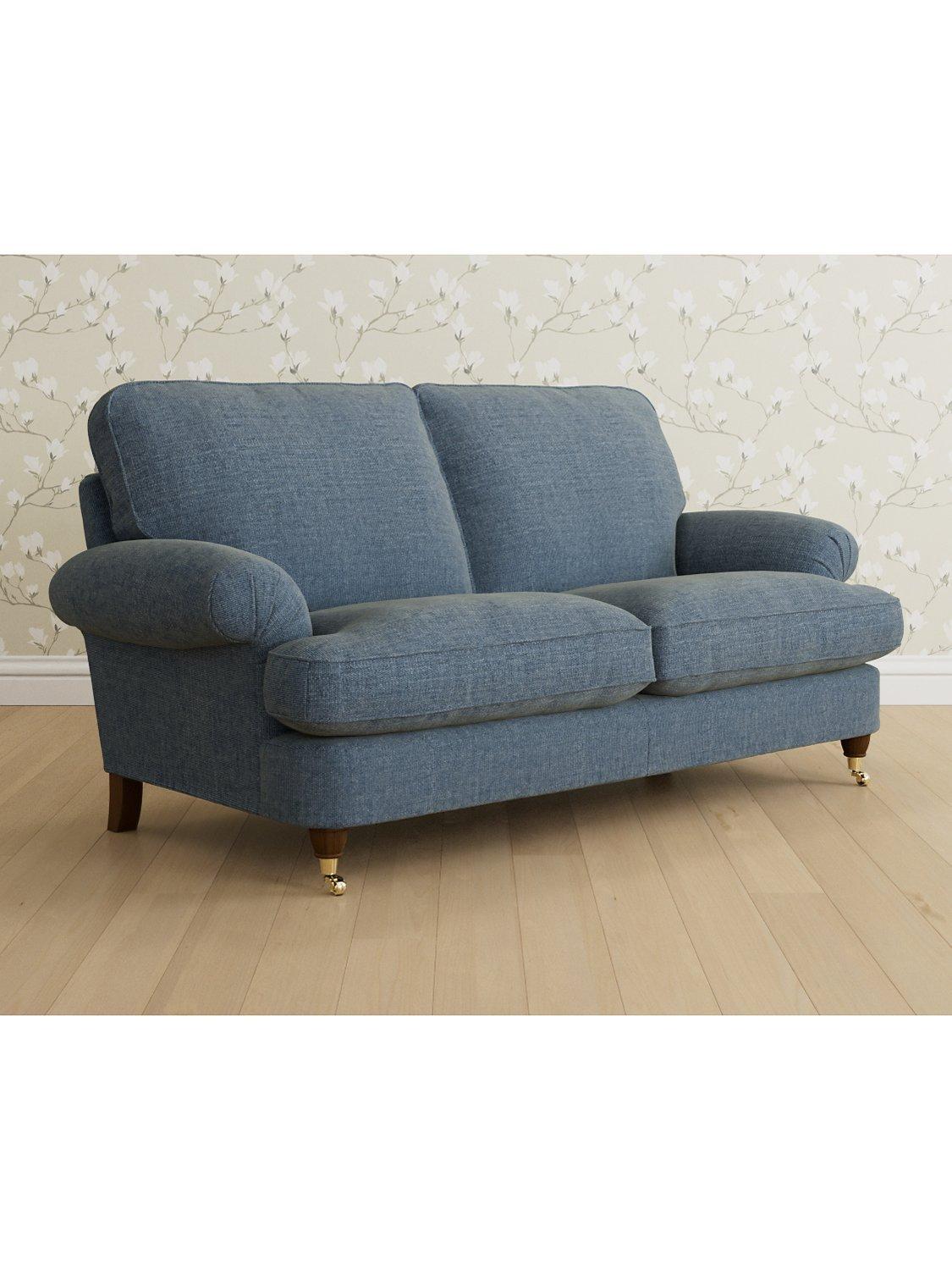 Beaumaris Range, Laura Ashley Beaumaris Medium 2 Seater Sofa, Teak Leg, Orla Seaspray