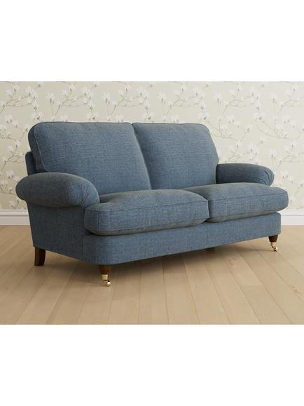 Laura Ashley Beaumaris Medium 2 Seater Sofa, Teak Leg, Orla Seaspray