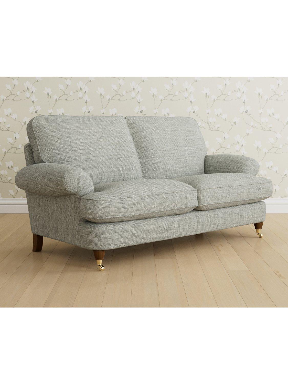 Beaumaris Range, Laura Ashley Beaumaris Medium 2 Seater Sofa, Teak Leg, Harley Dove Grey