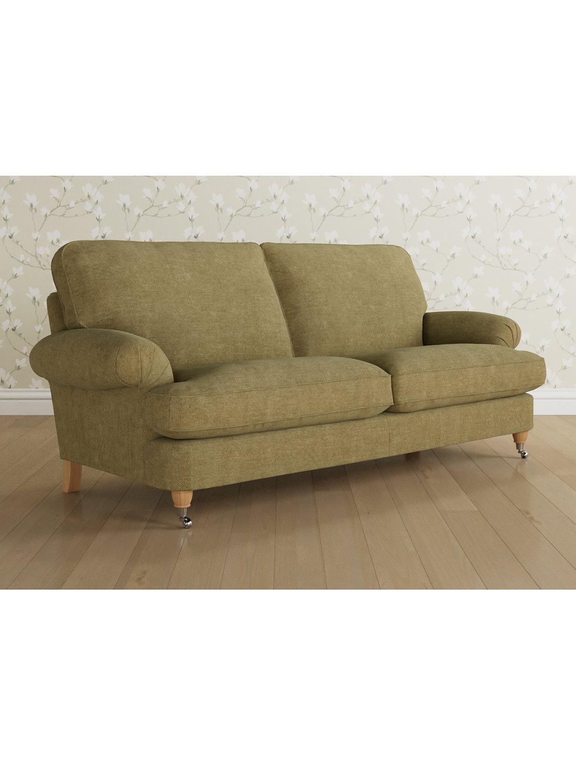 Beaumaris Range, Laura Ashley Beaumaris Large 3 Seater Sofa, Oak Leg, Orla Gold