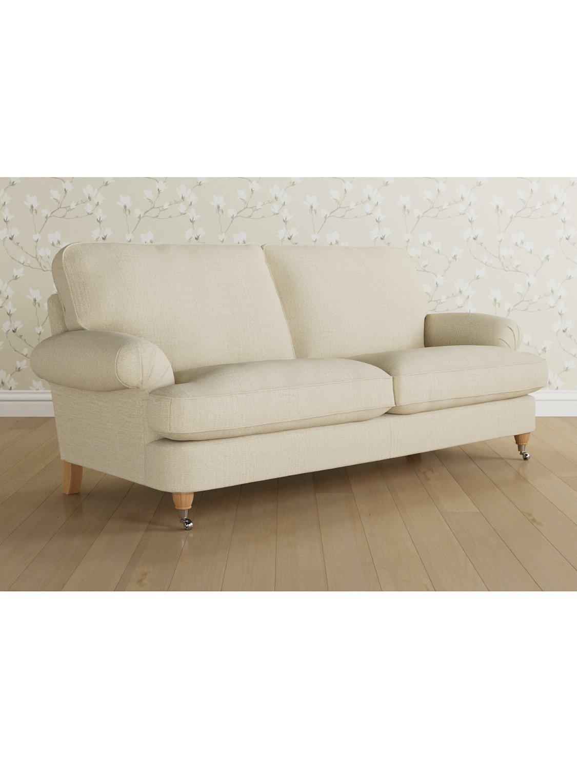 Beaumaris Range, Laura Ashley Beaumaris Large 3 Seater Sofa, Oak Leg, Orla Natural