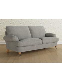 Laura Ashley Beaumaris Large 3 Seater Sofa, Oak Leg, Orla Pale Steel