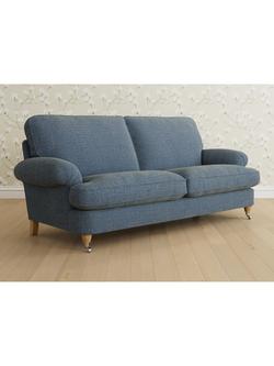Laura Ashley Beaumaris Large 3 Seater Sofa, Oak Leg, Orla Seaspray
