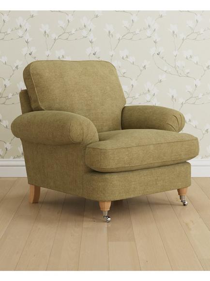 Laura Ashley Beaumaris Armchair, Oak Leg, Orla Gold