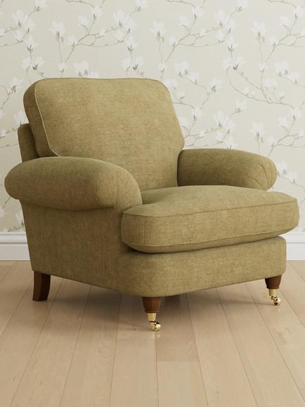 Laura Ashley Beaumaris Armchair, Teak Leg, Orla Gold