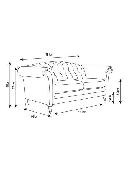 Laura Ashley Gloucester Medium 2 Seater Sofa, Oak Leg - view 2, Edwin Natural