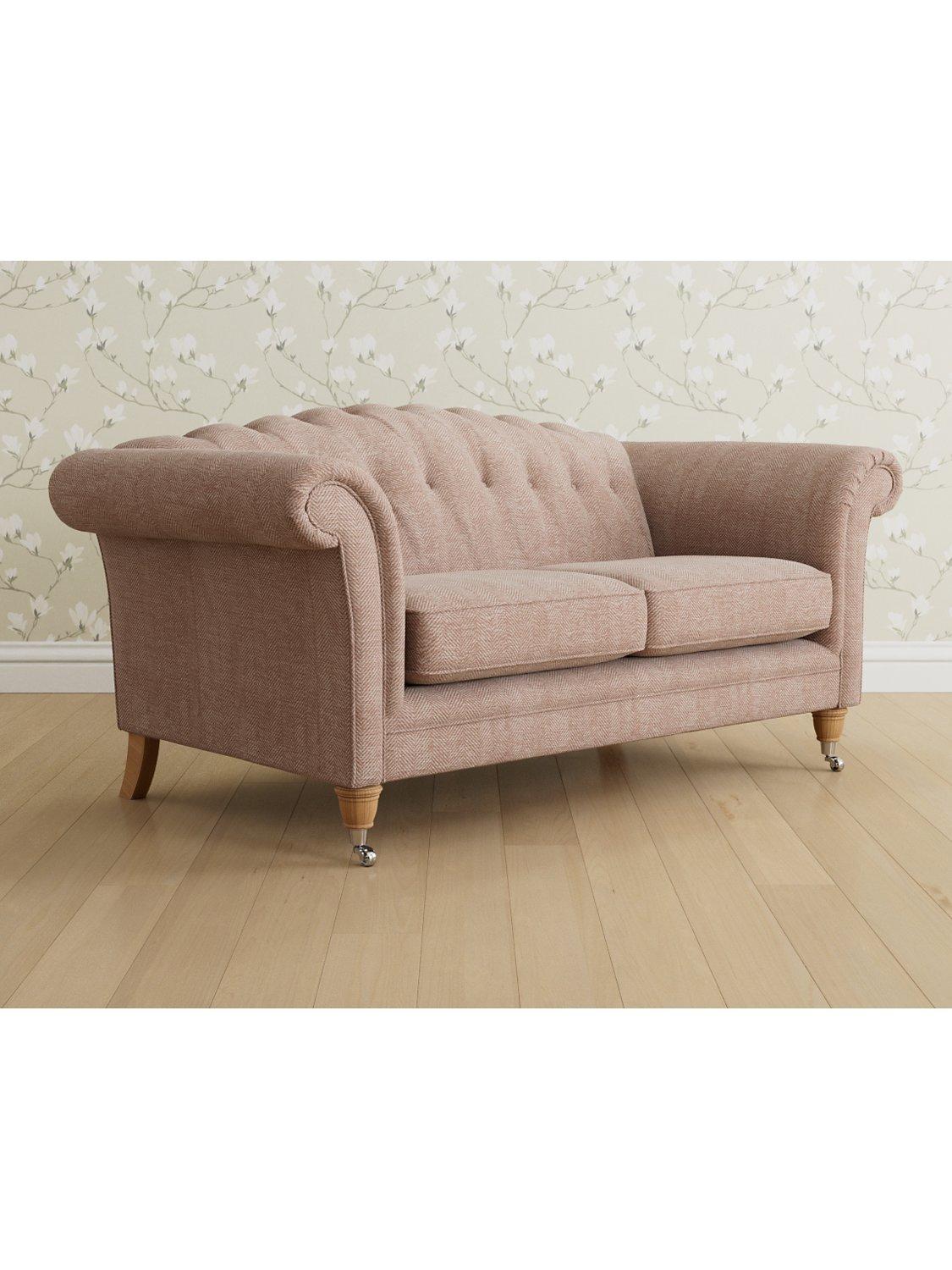 Gloucester Range, Laura Ashley Gloucester Medium 2 Seater Sofa, Oak Leg, Edwin Blush