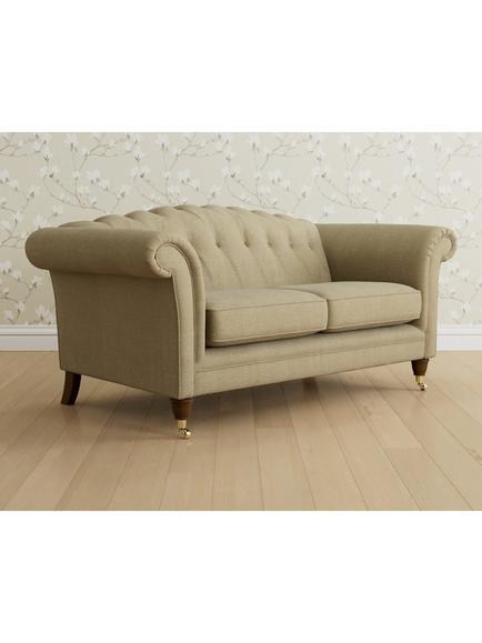 Laura Ashley Gloucester Medium 2 Seater Sofa, Teak Leg, Edwin Natural