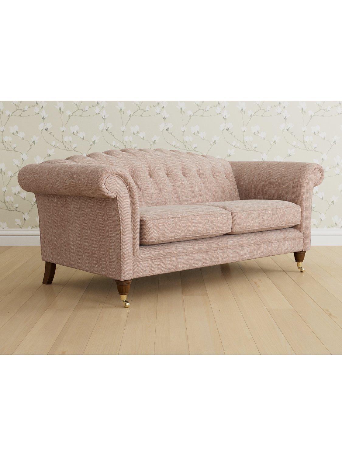 Gloucester Range, Laura Ashley Gloucester Large 3 Seater Sofa, Teak Leg, Edwin Blush