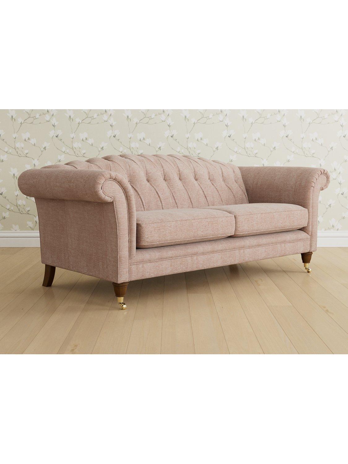 Gloucester Range, Laura Ashley Gloucester Grand 4 Seater Sofa, Teak Leg, Edwin Blush