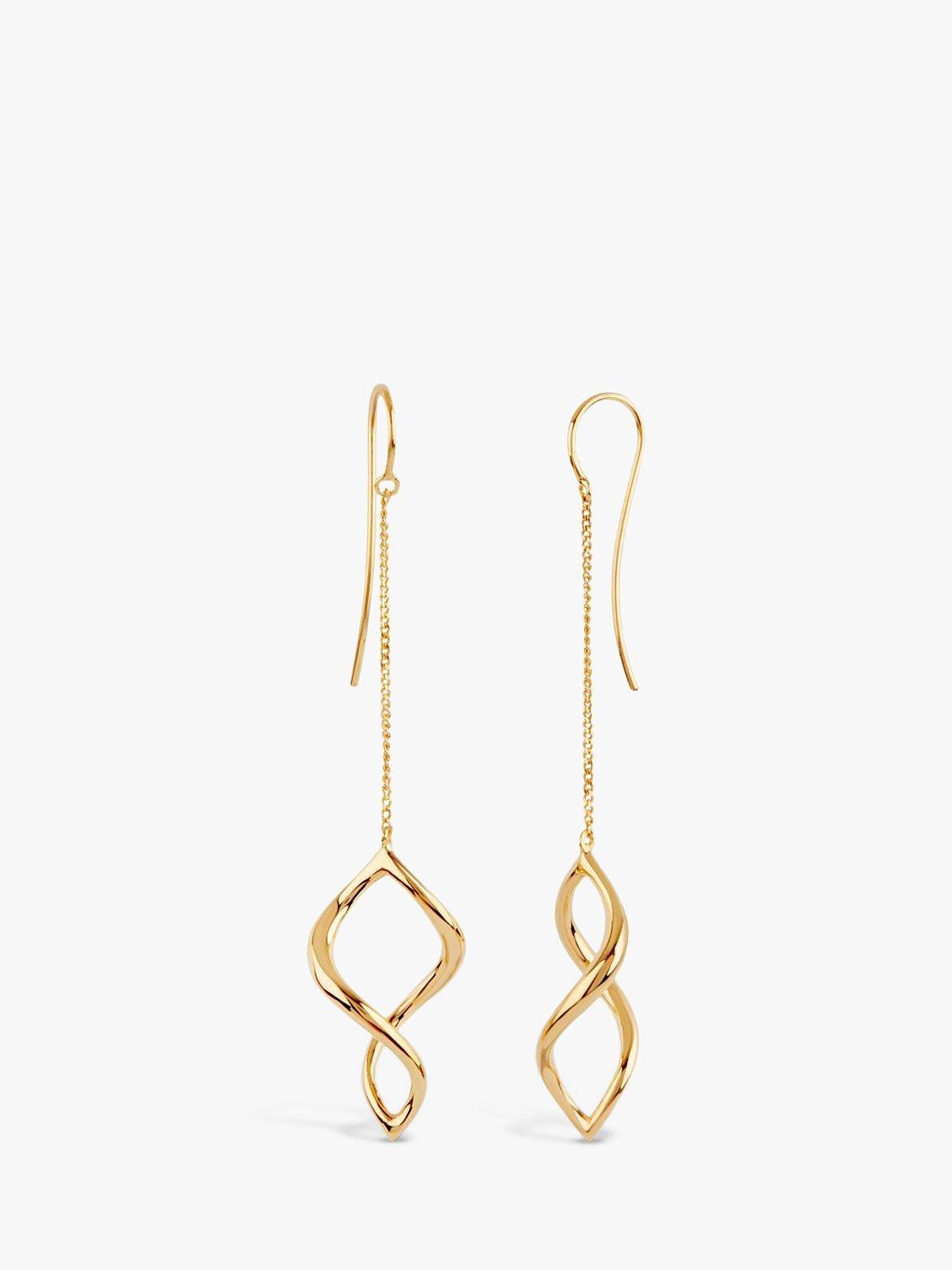 Product image 1 of 2, which shows Dinny Hall Twist Drop Chain Earrings, Gold
