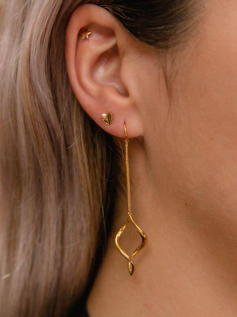Product image 2 of 2, which shows Dinny Hall Twist Drop Chain Earrings, Gold
