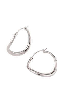 Dinny Hall Small Wave Hoop Earrings, Silver, Silver