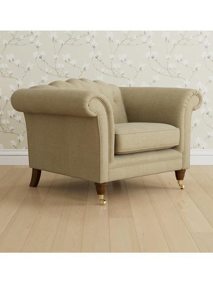 Laura Ashley Gloucester Armchair, Teak Leg, Edwin Natural