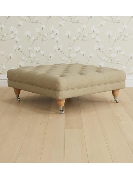 Laura Ashley Gloucester Footstool, Oak Leg, Edwin Natural