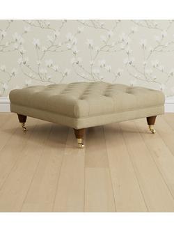 Laura Ashley Gloucester Footstool, Teak Leg, Edwin Natural