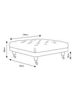 Laura Ashley Gloucester Footstool, Teak Leg - view 2, Edwin Natural
