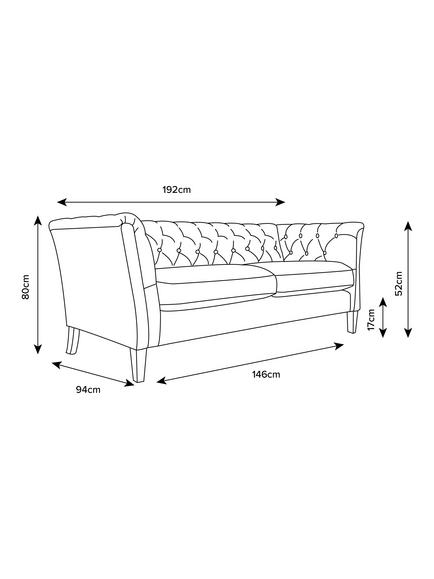 Laura Ashley Chatsworth Medium 2 Seater Sofa, Oak Leg - view 2, Orla Natural