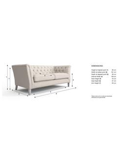 Laura Ashley Chatsworth Medium 2 Seater Sofa, Oak Leg - view 2, Orla Natural
