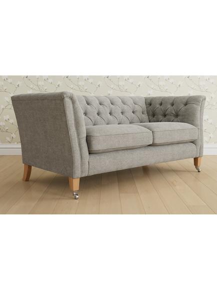 Laura Ashley Chatsworth Medium 2 Seater Sofa, Oak Leg, Orla Pale Steel