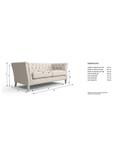Laura Ashley Chatsworth Medium 2 Seater Sofa, Oak Leg, Orla Pale Steel