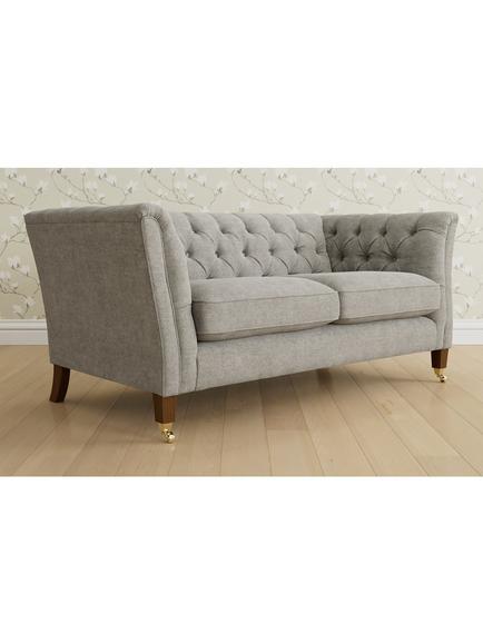 Laura Ashley Chatsworth Medium 2 Seater Sofa, Teak Leg, Orla Pale Steel
