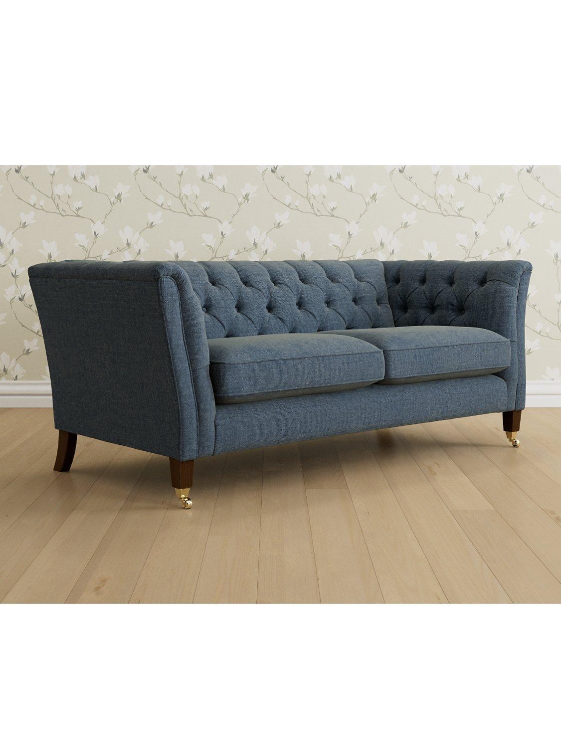 Chatsworth Range, Laura Ashley Chatsworth Medium 2 Seater Sofa, Teak Leg, Orla Seaspray