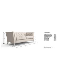 Laura Ashley Chatsworth Medium 2 Seater Sofa, Oak Leg - view 2, Bainton Natural