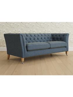 Laura Ashley Chatsworth Large 3 Seater Sofa, Oak Leg, Orla Seaspray