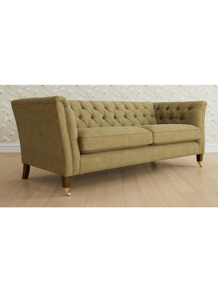 Laura Ashley Chatsworth Large 3 Seater Sofa, Teak Leg, Orla Gold