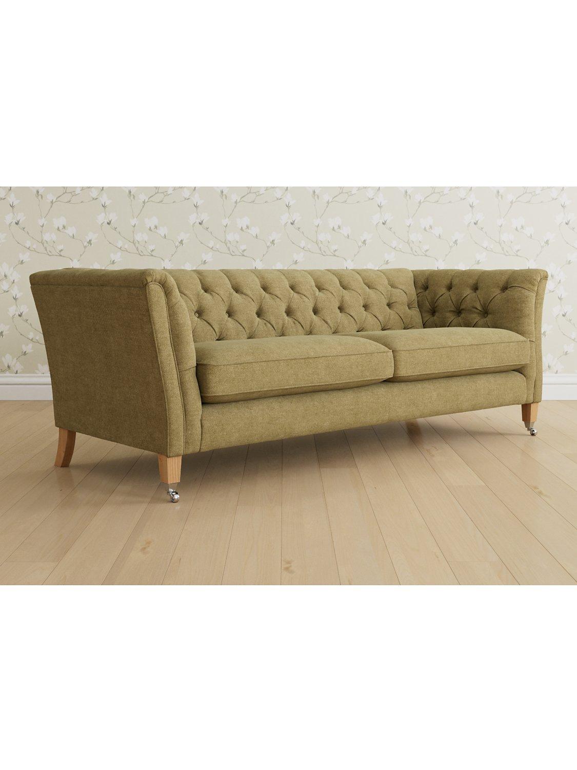 Chatsworth Range, Laura Ashley Chatsworth Grand 4 Seater Sofa, Oak Leg, Orla Gold