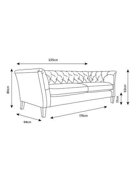 Laura Ashley Chatsworth Grand 4 Seater Sofa, Oak Leg - view 2, Orla Gold