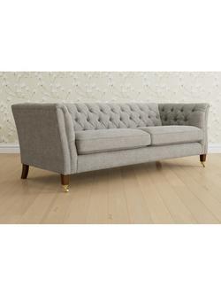 Laura Ashley Chatsworth Grand 4 Seater Sofa, Teak Leg, Orla Pale Steel