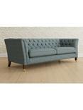 Laura Ashley Chatsworth Grand 4 Seater Sofa, Teak Leg, Bainton Newport Blue
