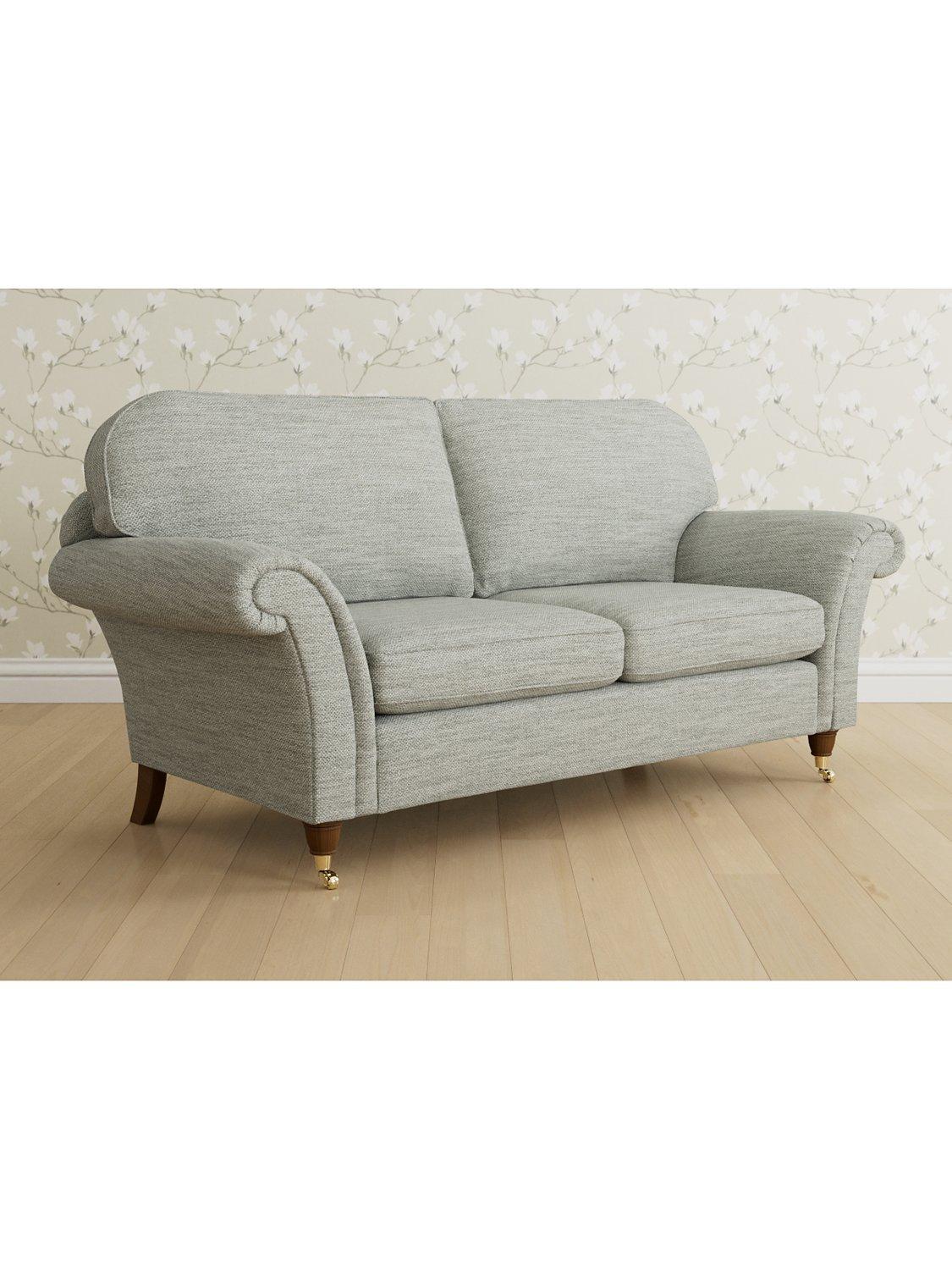 Mortimer Range, Laura Ashley Mortimer Large 3 Seater Sofa, Teak Leg, Harley Dove Grey