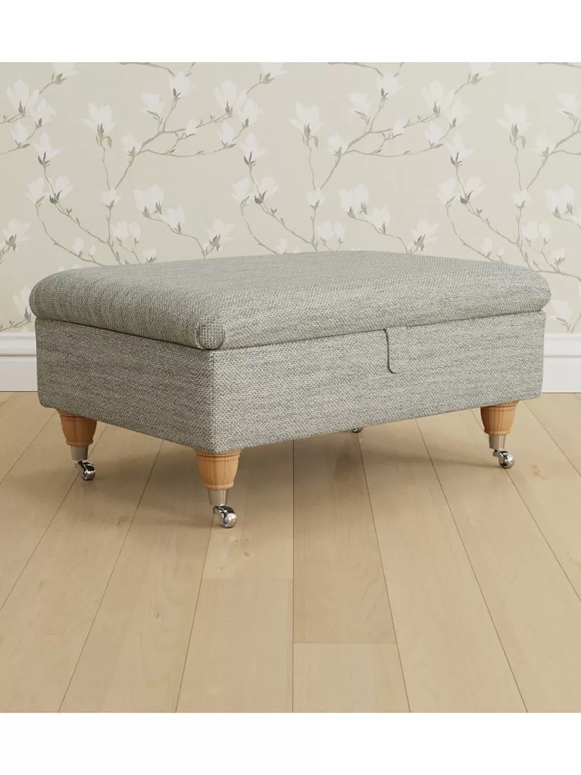 Laura Ashley Mortimer Footstool, Oak Leg