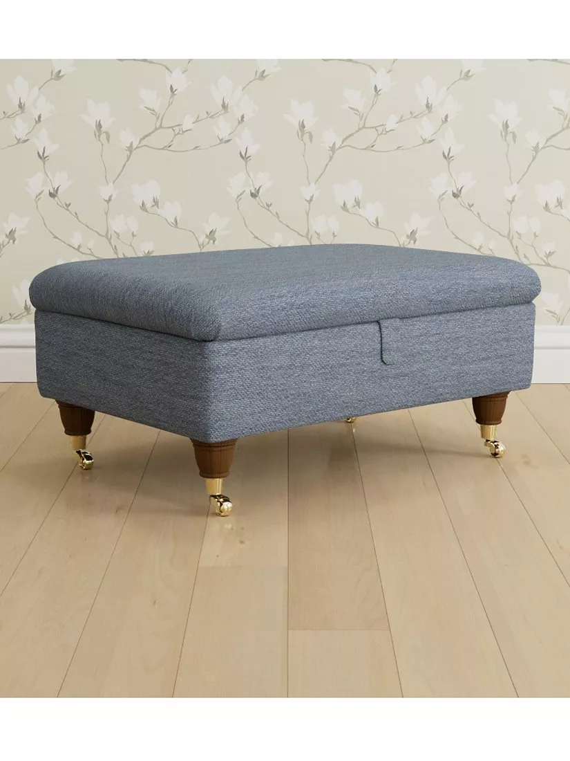 Laura Ashley Mortimer Footstool, Teak Leg