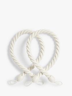 John Lewis Large Rope Tieback, Pack of 2, Ivory